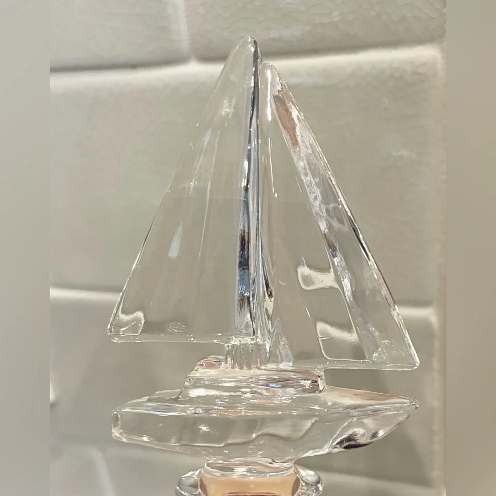 Mikasa Regatta Crystal Sail Boat Wine Bottle Stopper